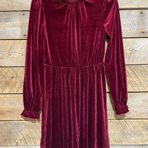Cupshe Burgundy Velvet Dress Puff Sleeve Mini Dress Sz Small Holidays New NWT - Picture 3 of 13